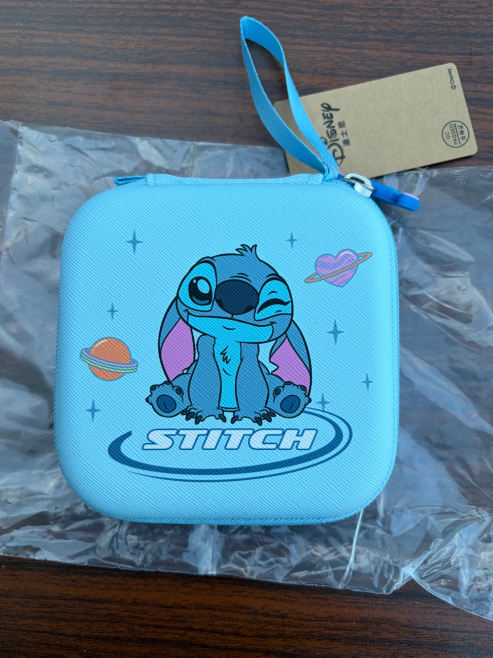 Disney Stitch Storage Bag Carrying Case Blue Space Design New With Tags